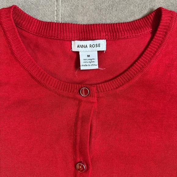 Hannah Rose Red and Black Cardigan Sweater - Picture 2 of 8